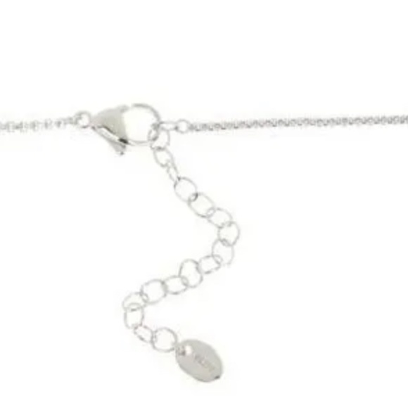 Designer Colleen Lopez Black Onyx Cabochon & White Topaz Pendant, 18" Chain - Picture 3 of 8